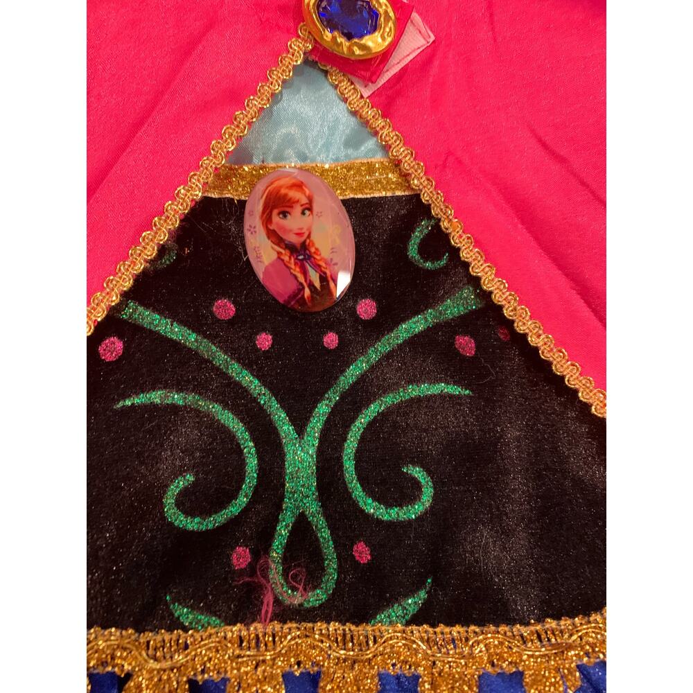 Disney Frozen Anna Costume Dress Girls Size 4-6 Long Sleeve Blue Red Princess - Picture 4 of 12